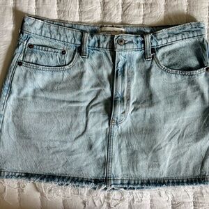 Abercrombie & Fitch Light Blue High Rise Denim Mini Skirt